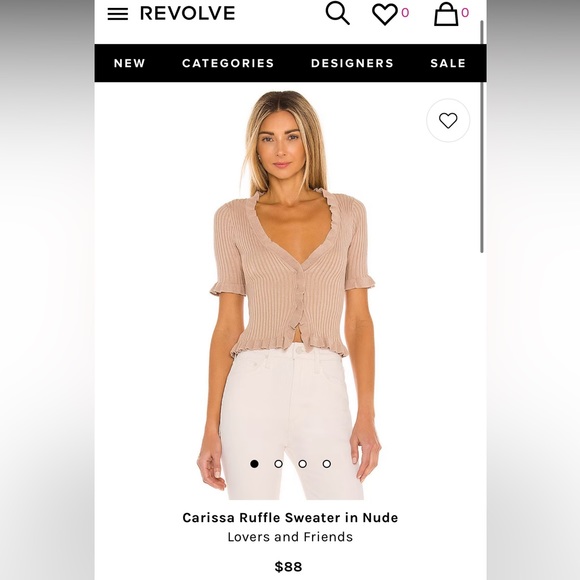 Lovers and Friends Tan ruffle sweater - Picture 2 of 2